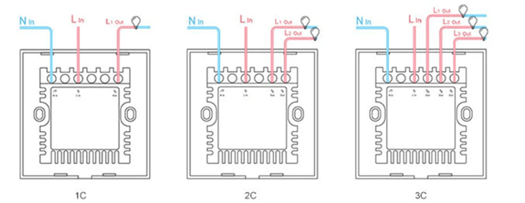 Công tắc cảm ứng thông minh SONOFF T2UK sơ đồ đầu nối điều khiển đèn