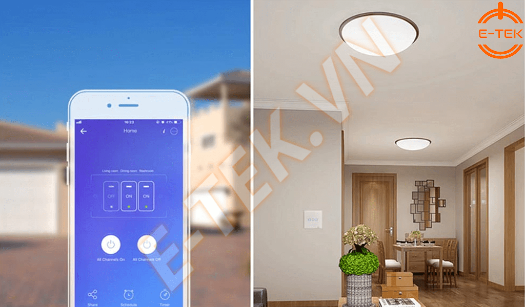 Công tắc cảm ứng thông minh SONOFF T3EU đồng bộ điều khiển giữ công tắc và ứng dụng