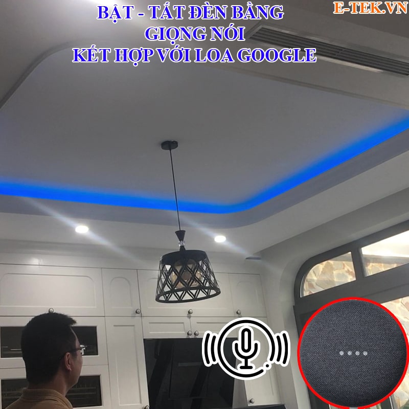 Điều khiển công tắc wifi tuya viền nhôm vàng cảm ứng bằng giọng nói