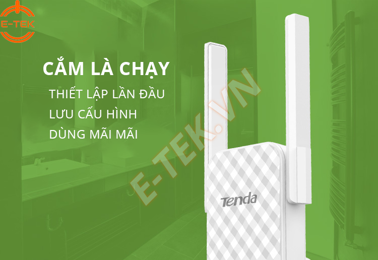 Bộ kích sóng WIFI Tenda A9 lắp đặt đơn giản, cắm là chạy