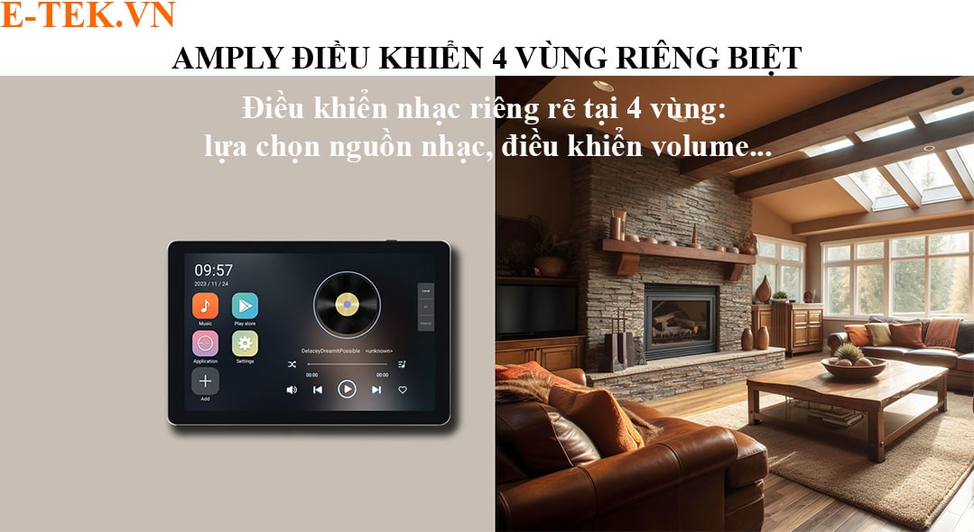 Amly màn hình cảm ứng điều khiển 4 vùng đồng thời