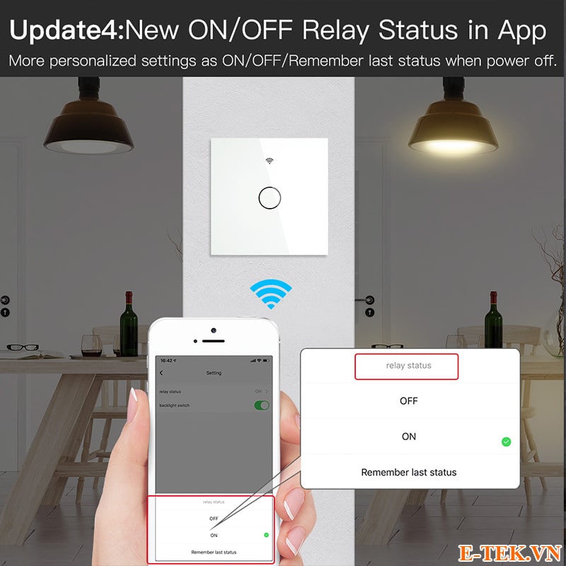 Thiết lập bật tắt đèn nền trên Công tắc Zigbee Tuya Cảm ứng