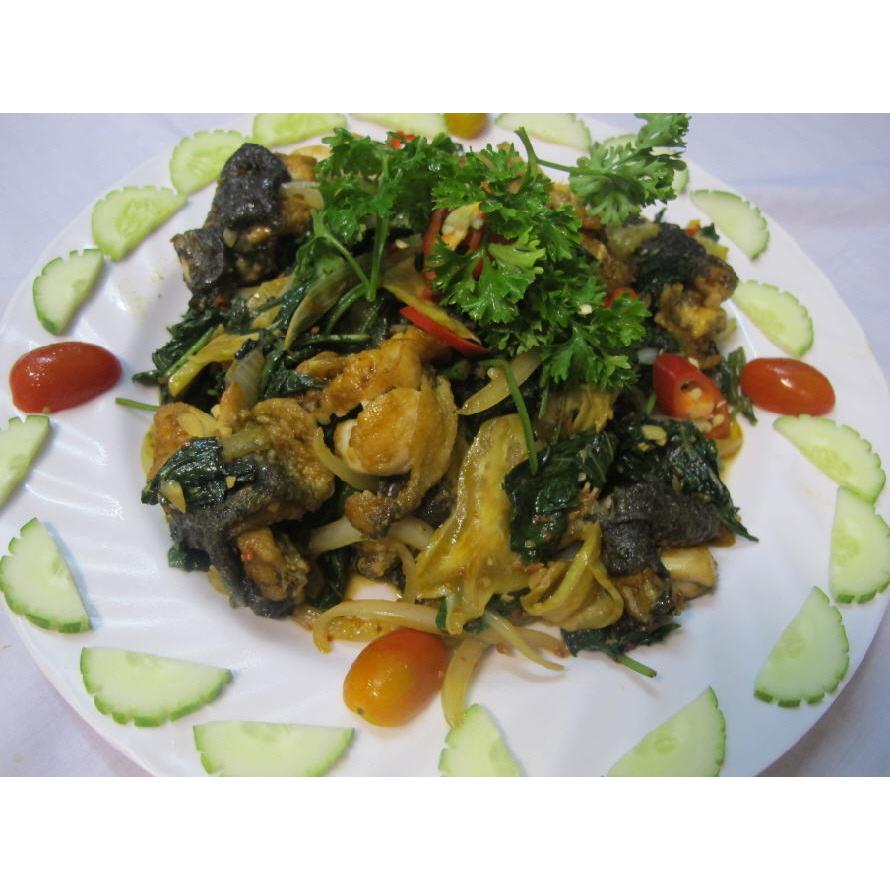 ẾCH XÀO LÁ TÍA TÔ