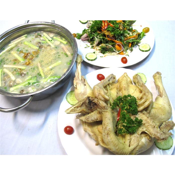 GÀ NẤU CHÁO XÉ PHAY