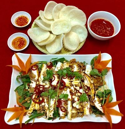 GỎI MỰC KHOAI LANG