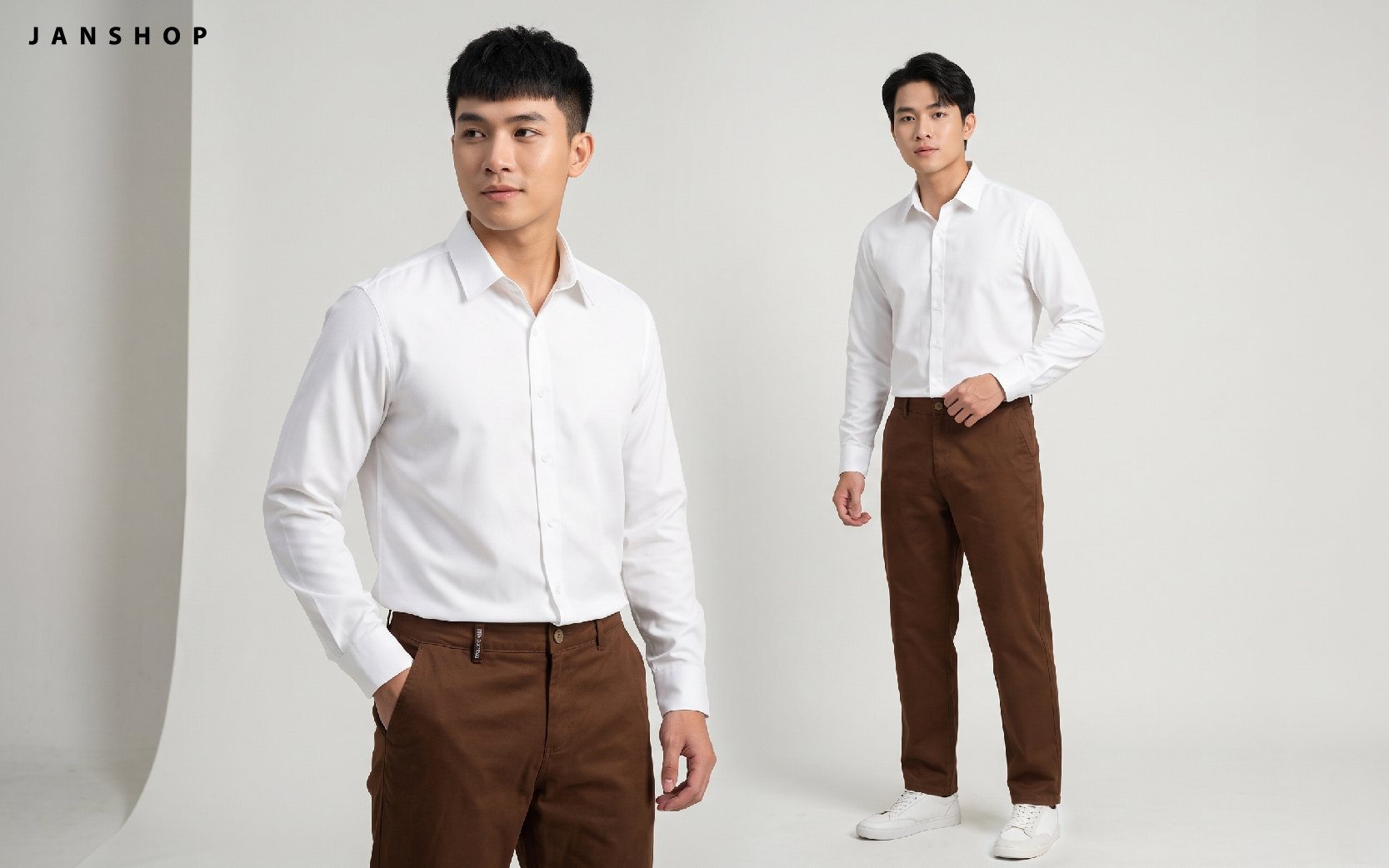 Màu nâu phối với màu trắng