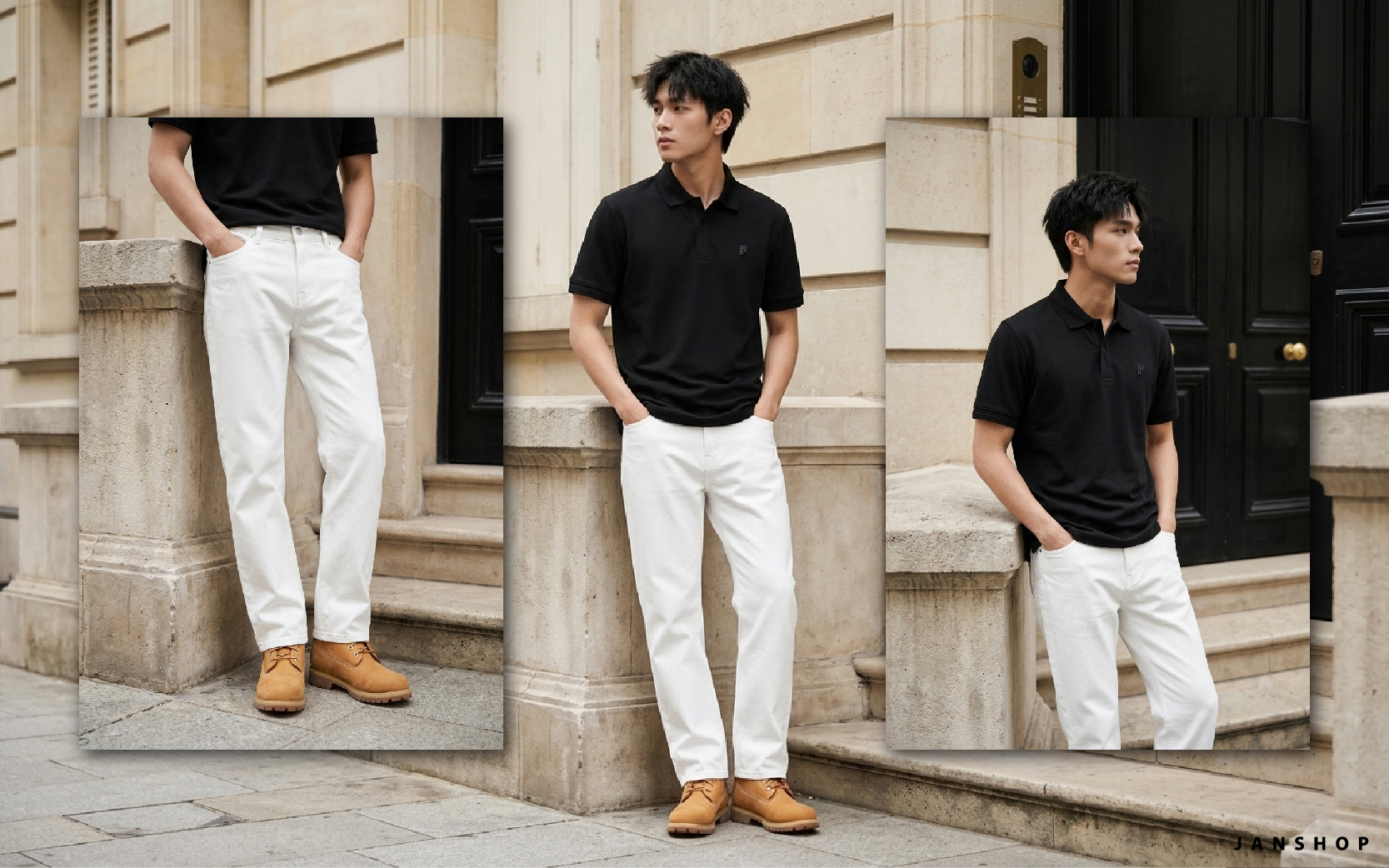 phối đồ áo polo cùng quần jean