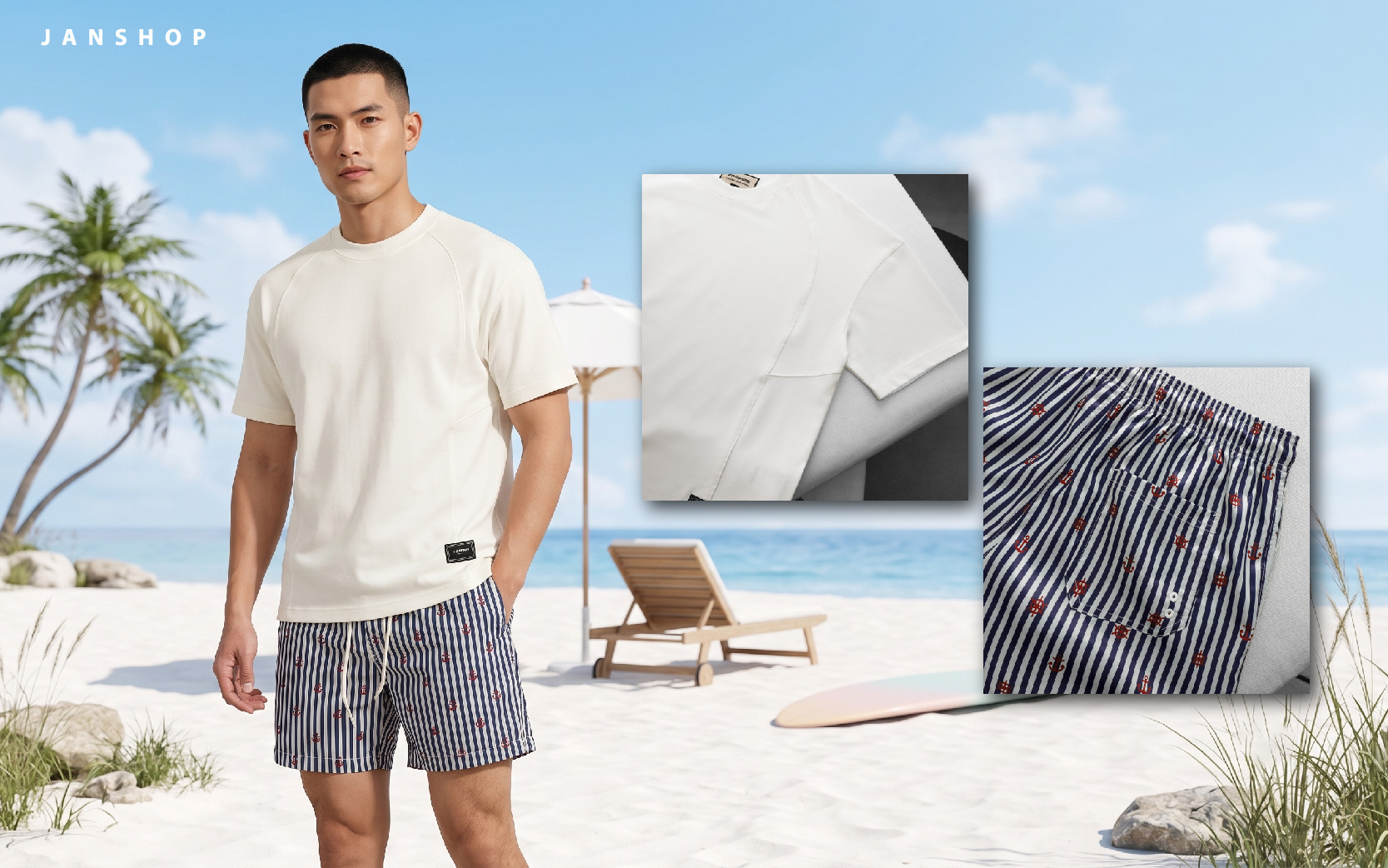 phối áo thun cùng quần short