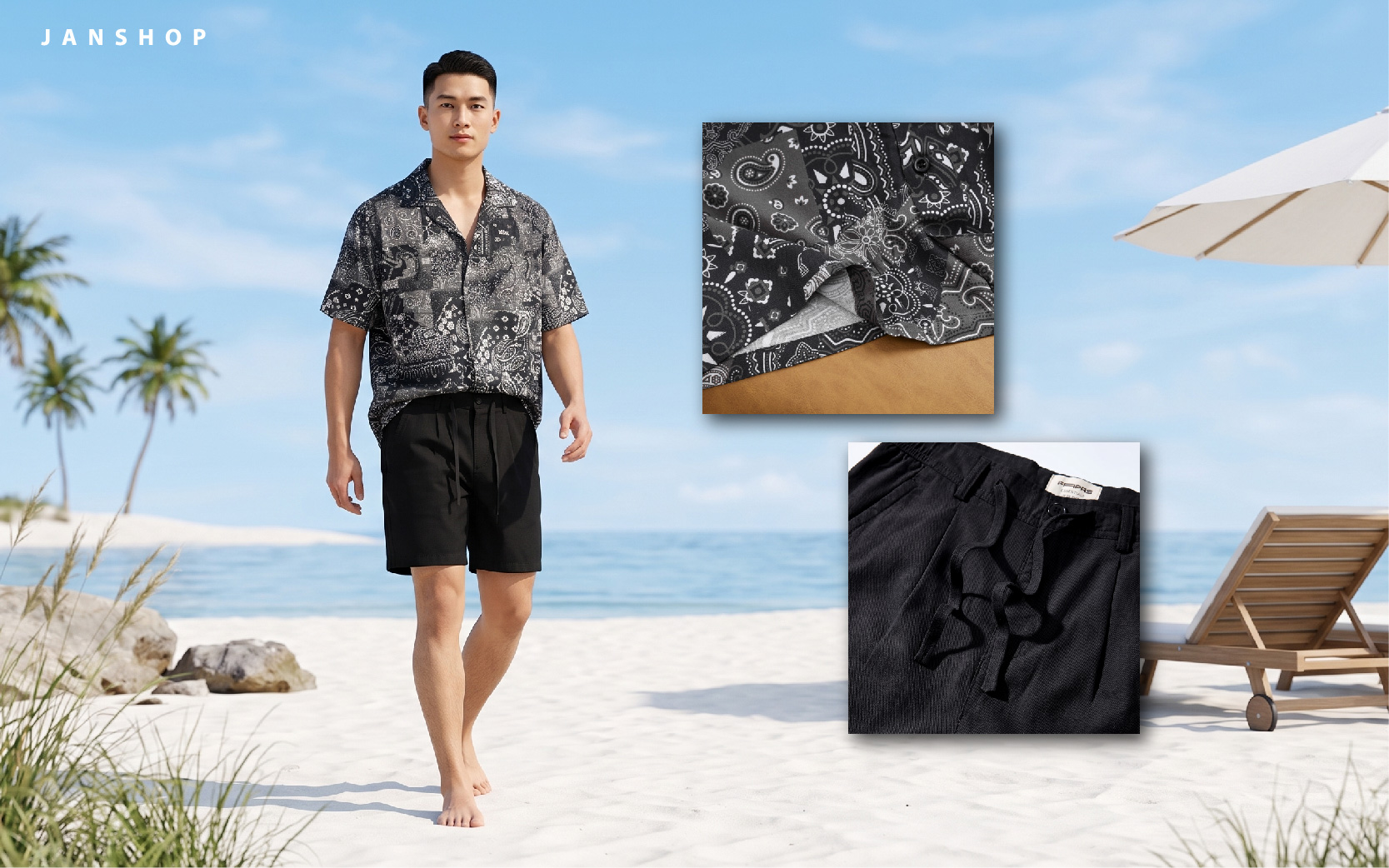 phối sơ mi tay ngắn cùng quần short 