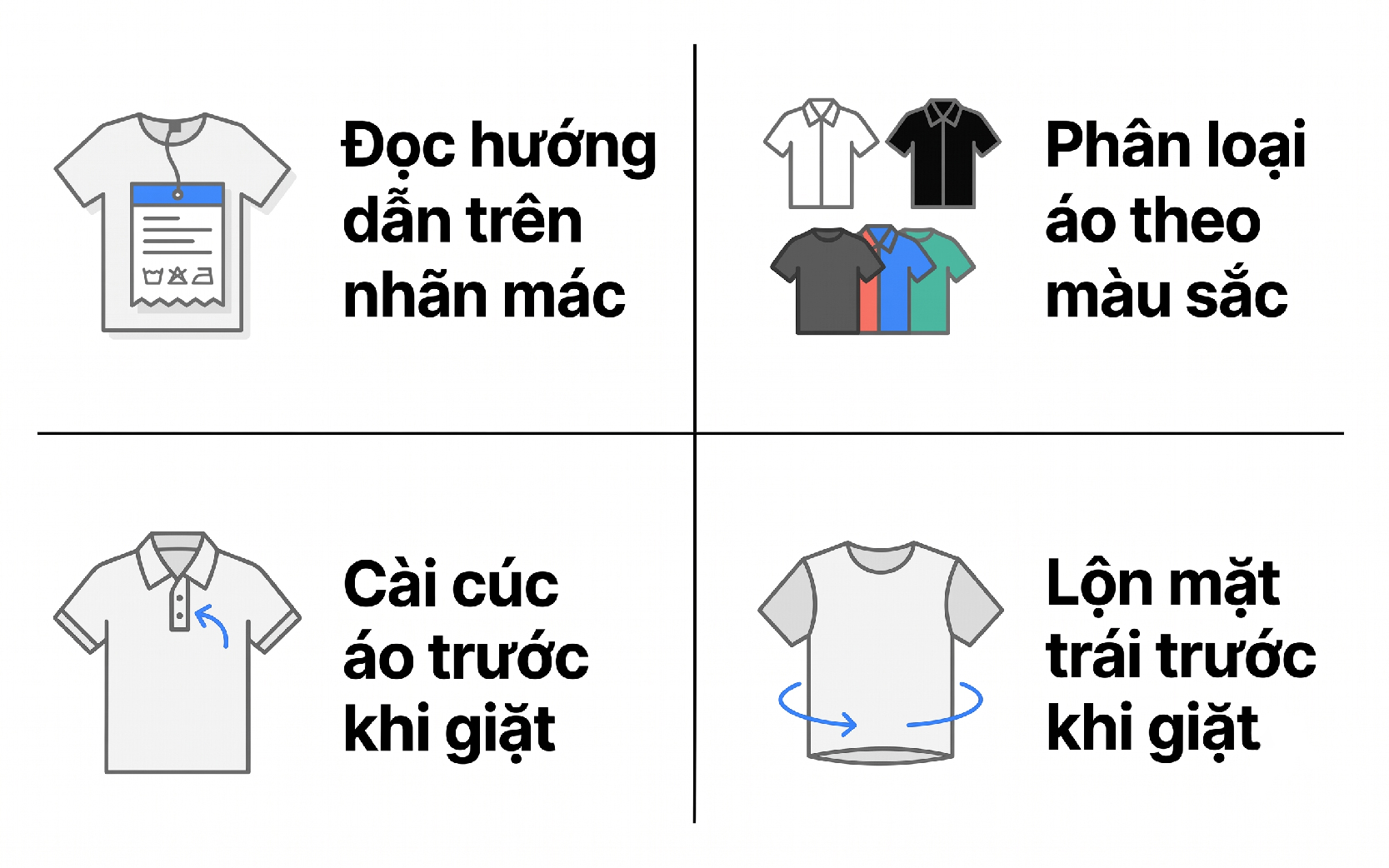 lưu ý trước khi giặt áo polo