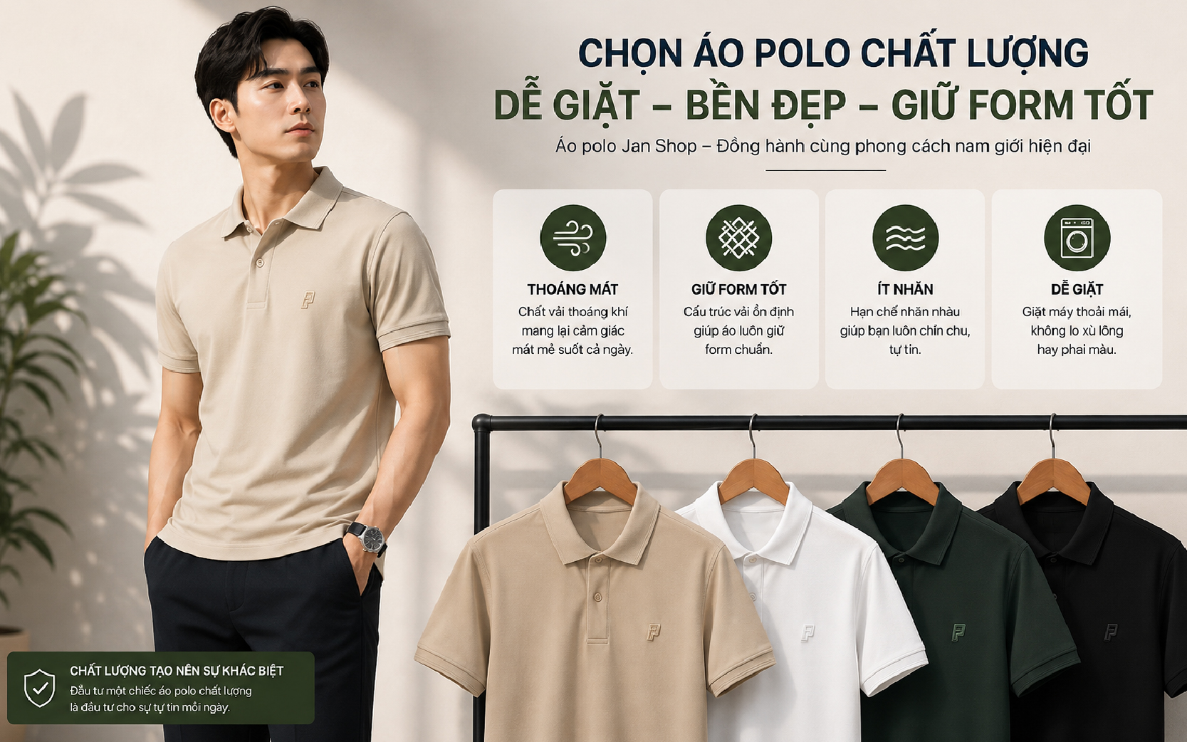 chọn áo polo chất lượng