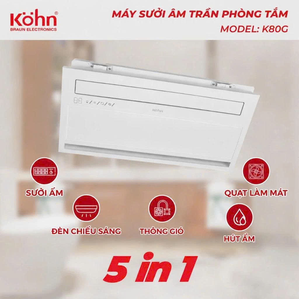 máy sưởi âm trần Kohn K80G
