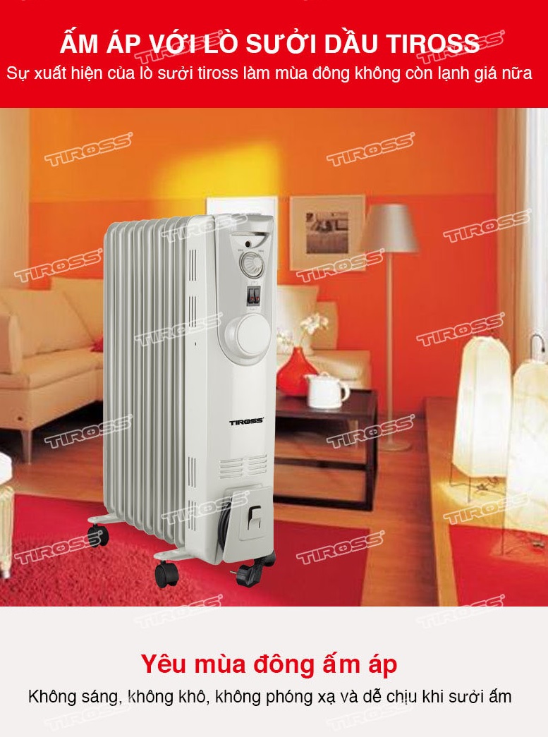 Máy sưởi dầu Tiross  9 thanh sưởi\