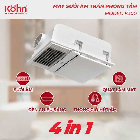 Máy sưởi âm trần Kohn K30G