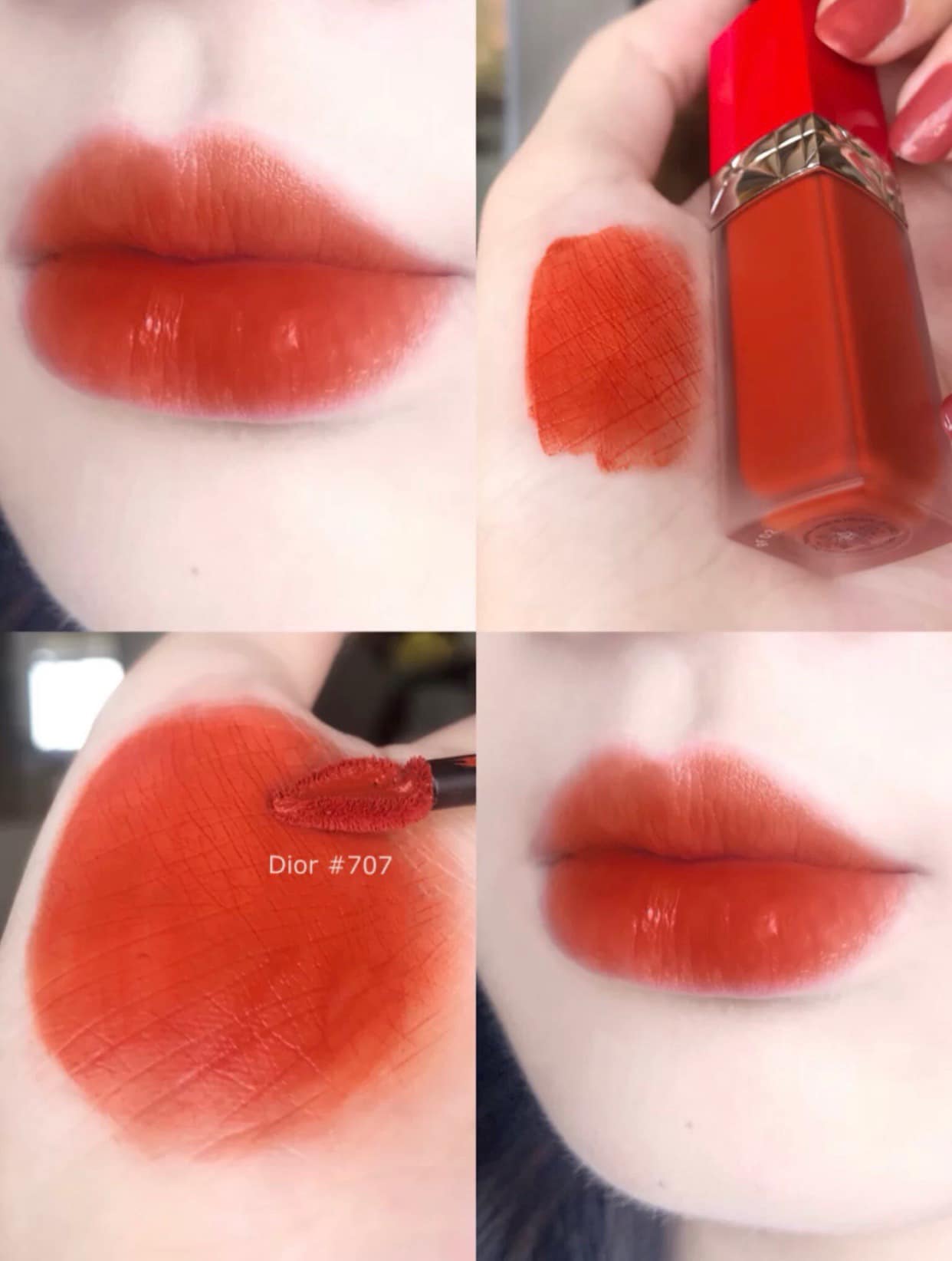 Son Dior Ultra Rouge 707 Vỏ Đỏ  Màu Cam Cháy  KYOVN