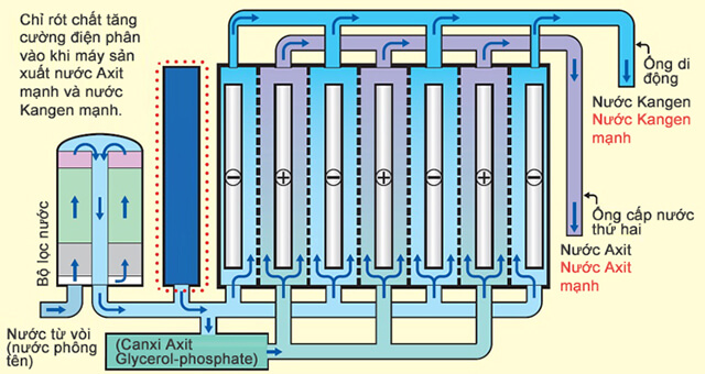 Cấu tạo máy điện giải iON Kiềm Kangen K8 