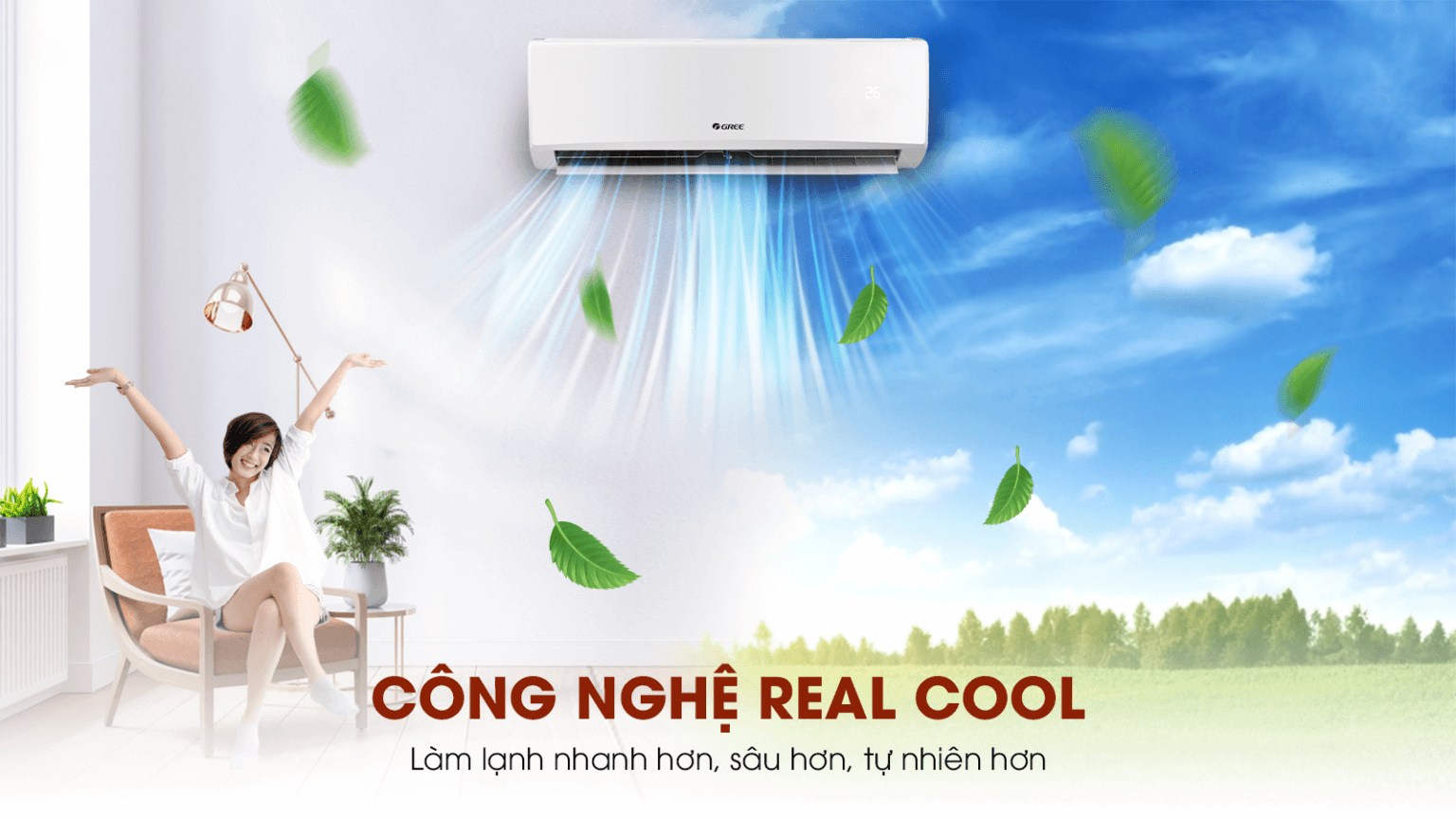  Máy Lạnh Treo Tường GREE Kool - Mát lạnh tự nhiên