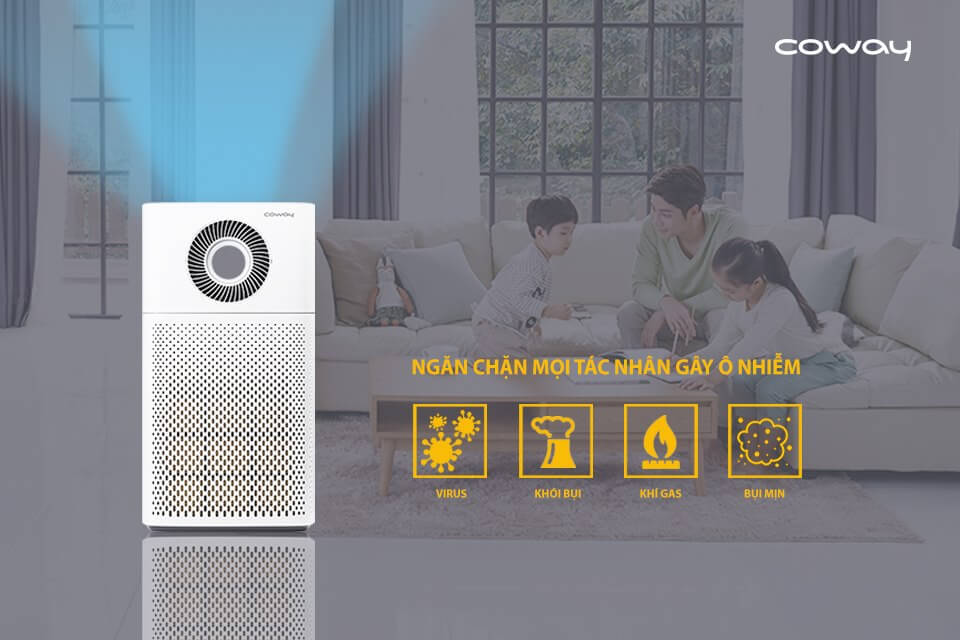 Máy Lọc Không Khí Coway STORM AP-1516D ngăn chặn bụi bẩn, virus,... có hại trong không khí.
