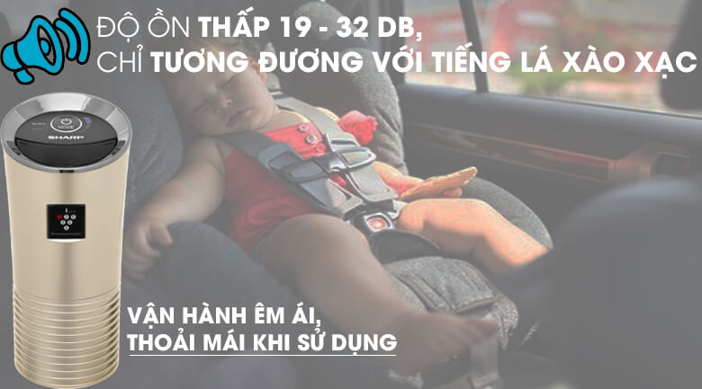 Máy Lọc Không Khí Mini Sharp IG-GC2E-N/B/P - Dành cho xe hơi, ôtô ~3.6m³ - Điện máy HAPA - Hàng Chính Hãng