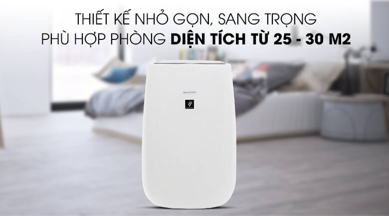 Máy Lọc Không Khí Và Tạo Ion Sharp FP-J40E-W có thiết kế nhỏ gọn, phù hợp không gian nhỏ.