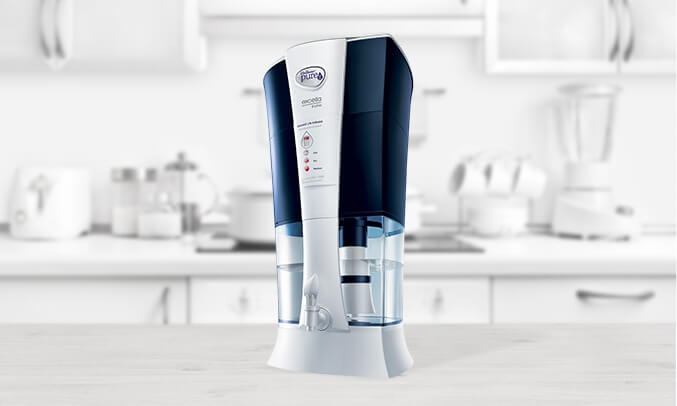 Máy lọc nước Pureit Unilever Excella còn gây ấn tượng bởi thiết kế nhỏ gọn, màu sắc tinh tế, sang trọng