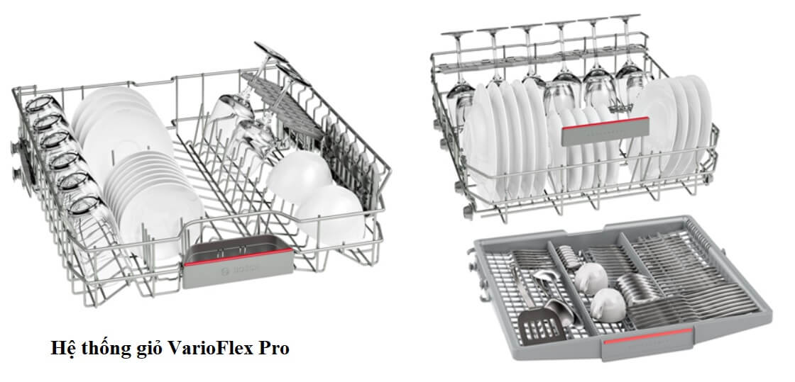 Hệ thống giở VarioFlex Pro của Máy Rửa Chén Bát Bosch SMS46MI05E