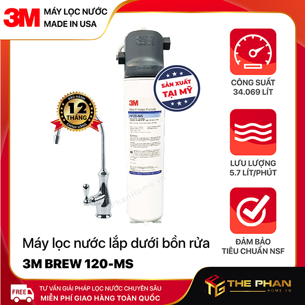 Máy Lọc Nước 3M BREW 120MS - Lắp Bồn Rửa