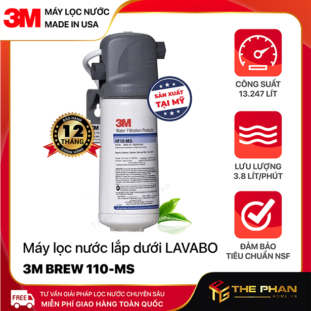 Máy Lọc Nước 3M BREW 110-MS - Lắp Bồn Rửa, Lavabo