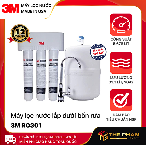 Máy Lọc Nước 3M RO301 Lắp Dưới Bồn Rửa