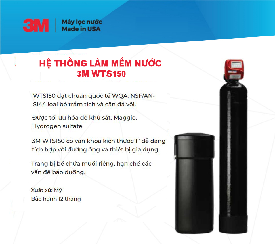 Hệ Thống Máy Làm Mềm Nước 3M WTS150