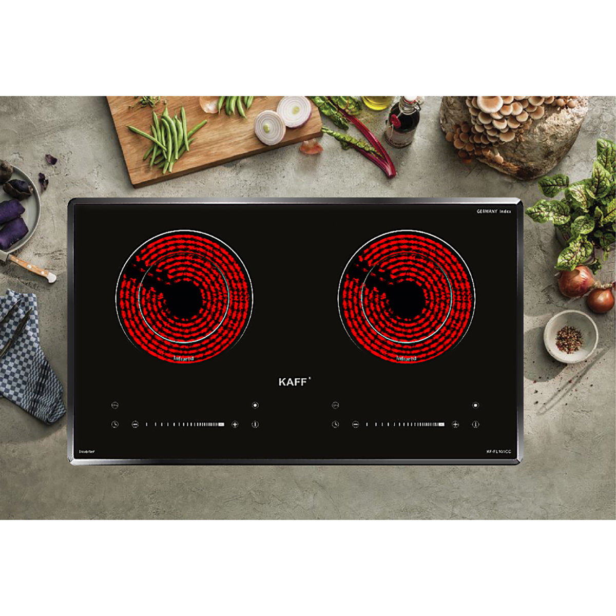 Bếp Điện Đôi KAFF KF-FL101CC - Kính cường lực chịu nhiệt siêu bền, Booster nấu nhanh