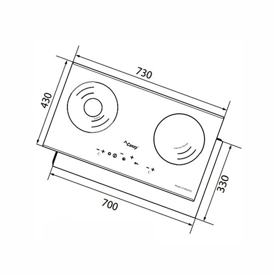 Bếp Điện Từ Đôi CANZY CZ-MIX823G - 1 từ + 1 hồng ngoại, Auto Recognize, Auto Protect, Erokera France