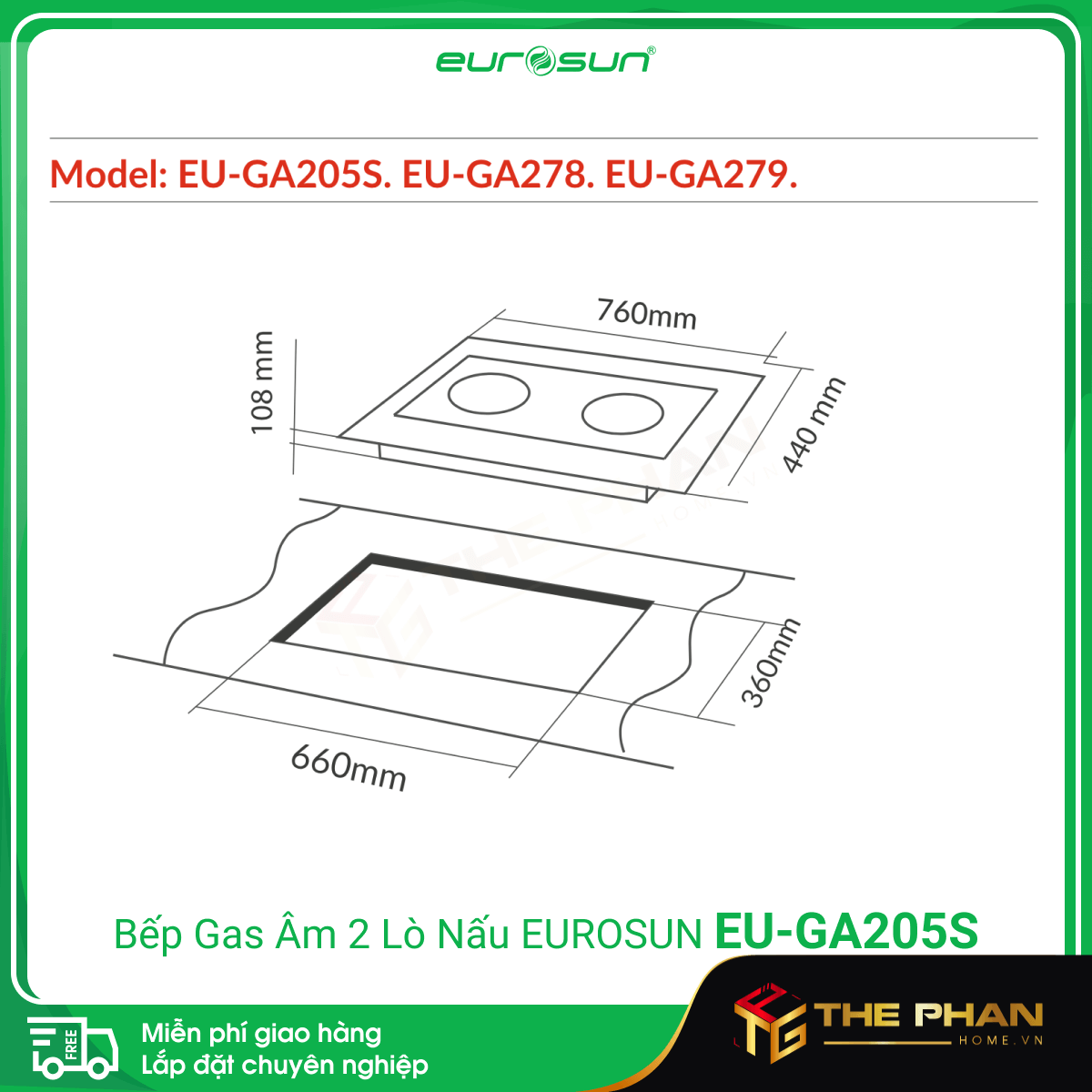 Bếp Gas Eurosun EU-GA205S
