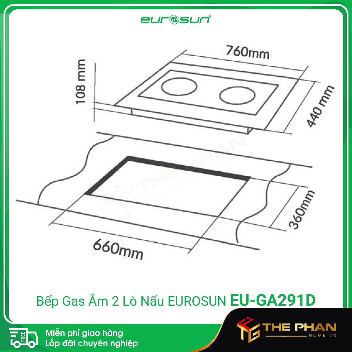 Bếp Gas Eurosun EU-GA291D