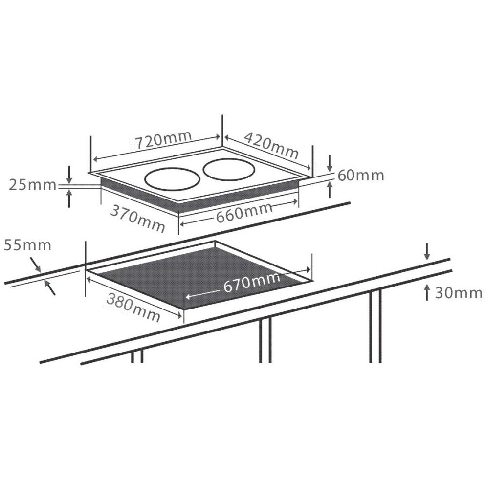 Bếp Từ Đôi CHEF'S EH-DIH320 - Siêu tiết kiệm điện, Cảm ứng 9 mức công suất, Cảm biến an toàn