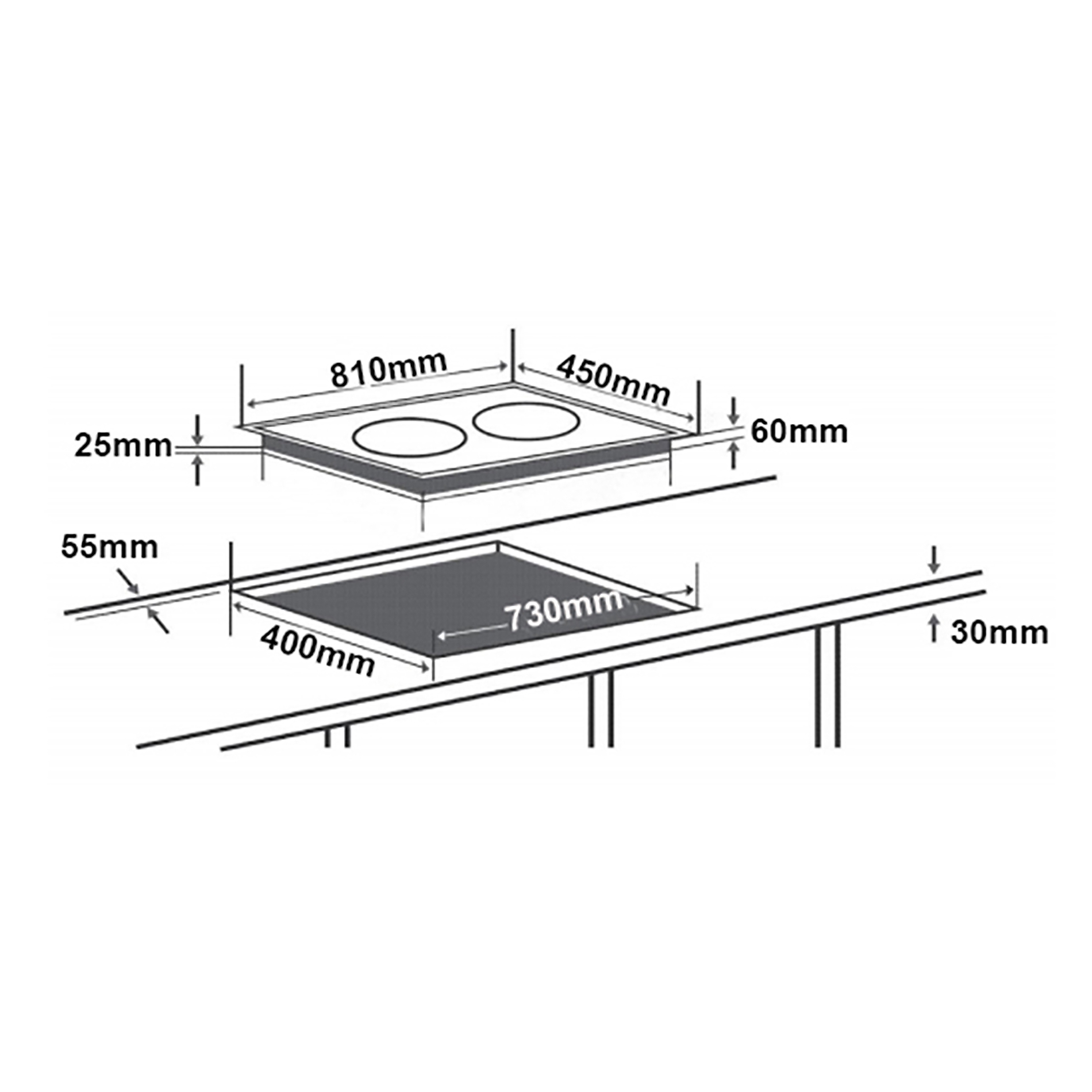 Bếp Từ CHEF'S EH-IH536 - 3 vùng nấu từ, Inverter thông minh, Cảm ứng 9 mức công suất, Cảm biến an toàn