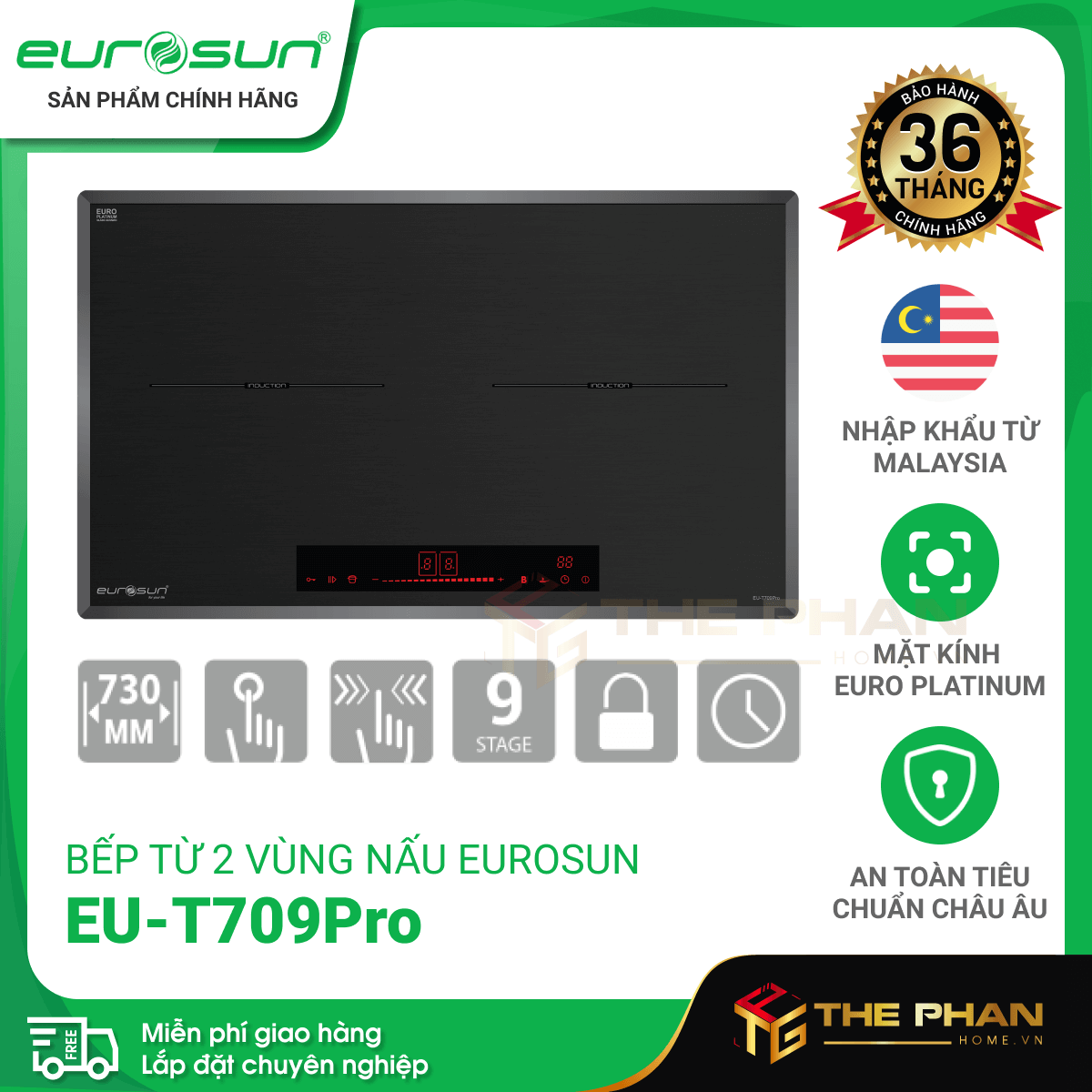 Bếp Từ Đôi Eurosun EU-T709Pro - Inverter thông minh