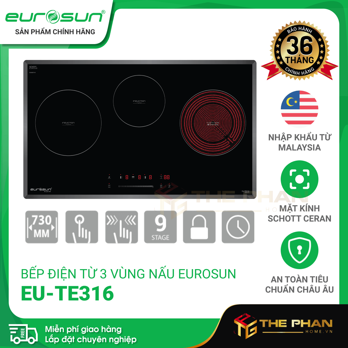 Bếp Điện Từ Eurosun EU-TE316