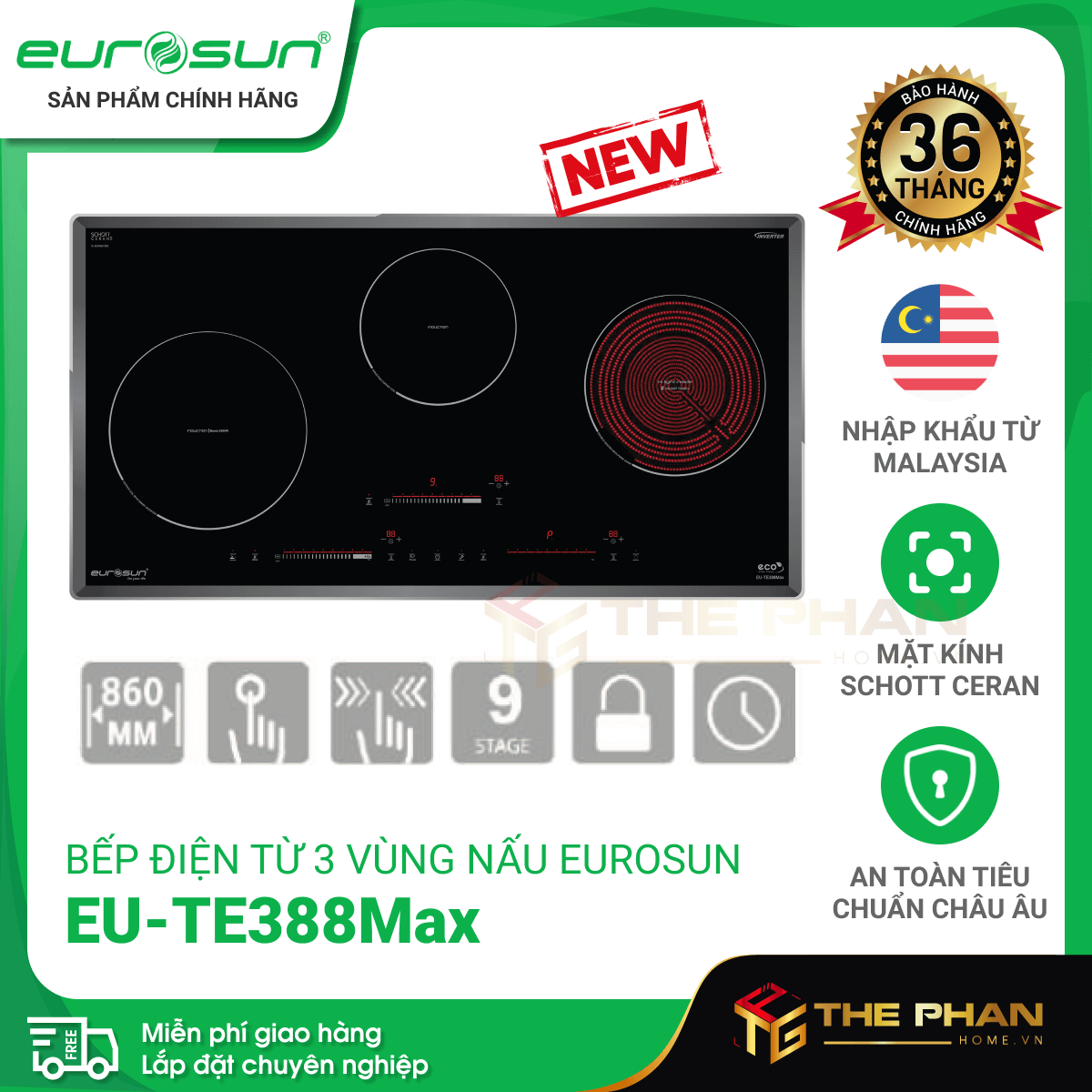 Bếp Điện Từ Eurosun EU-TE388Max