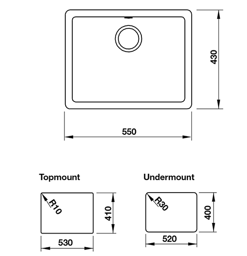 Chậu Đá Hafele Galba HS19-GEN1S60 570.35.330 (Màu Đen) | 570.35.430 (Màu Kem) | 570.35.530 (Màu Xám)