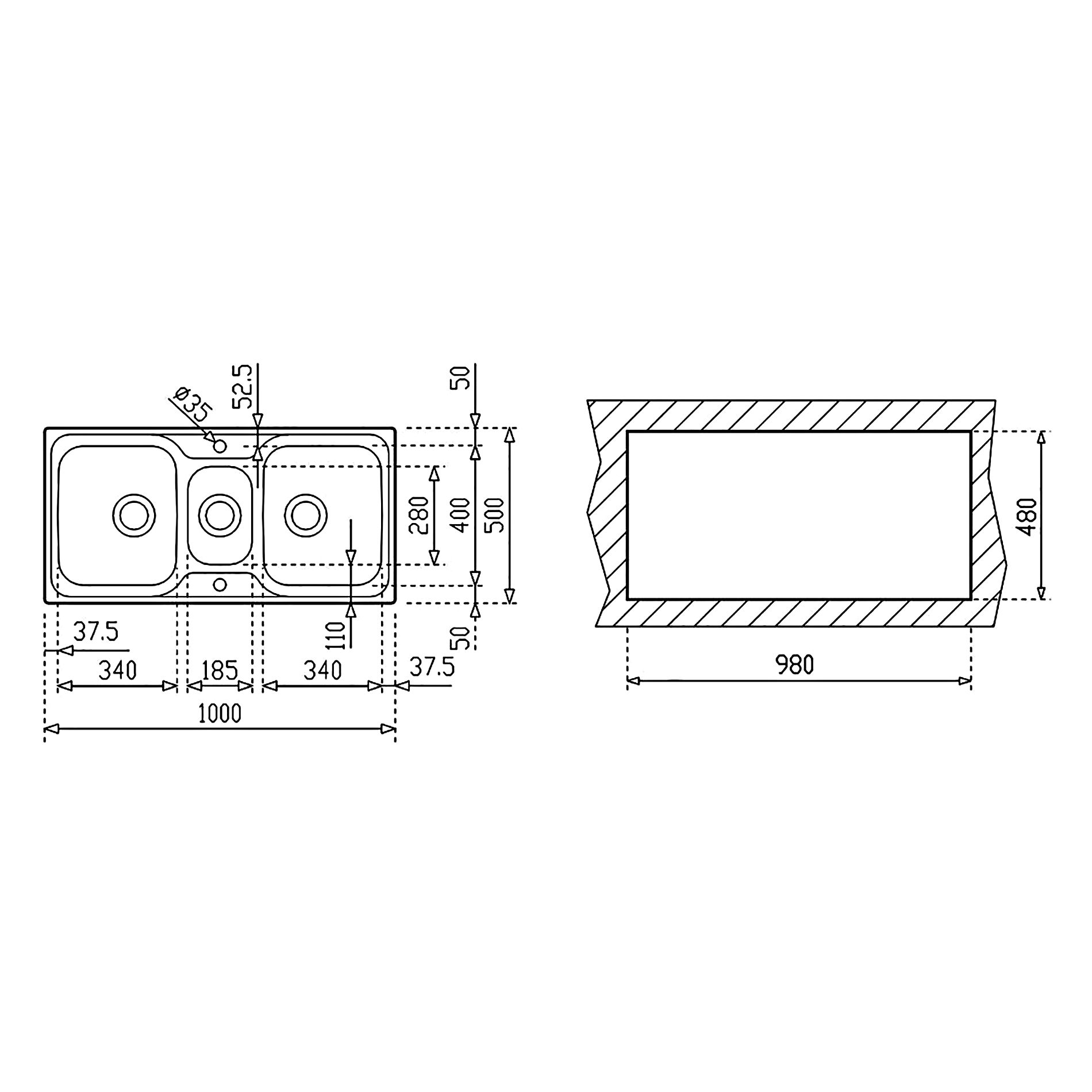 Chậu Rửa Chén TEKA - CLASSIC 2½B 10119080 - Thép không gỉ AISI 304, Kèm phụ kiện