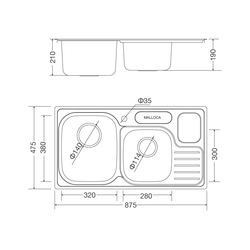 Chậu Rửa Chén Inox Malloca MS 1024 - Thép không gỉ 304