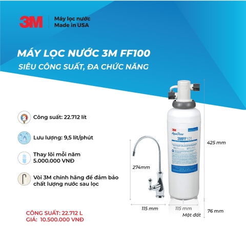 Máy Lọc Nước 3M FF100 - Lắp Bồn Rửa