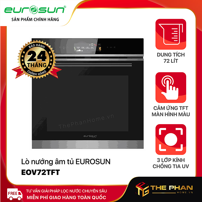 Lò Nướng Âm Tủ Eurosun EOV72TFT - 16 chức năng tích hợp, 72L