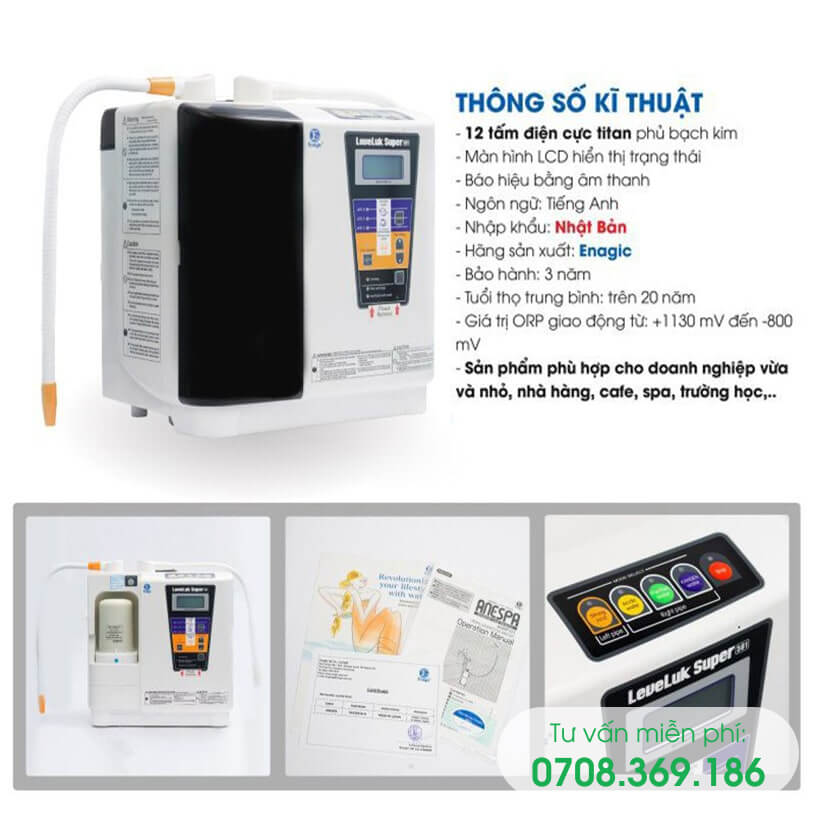 Máy Lọc Nước Điện Giải Ion Kiềm Kangen Enagic LEVELUK SUPER 501
