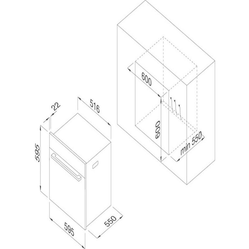 Lò Nướng Điện Âm Tủ Malloca MOV-575 AMG - 57 Lít