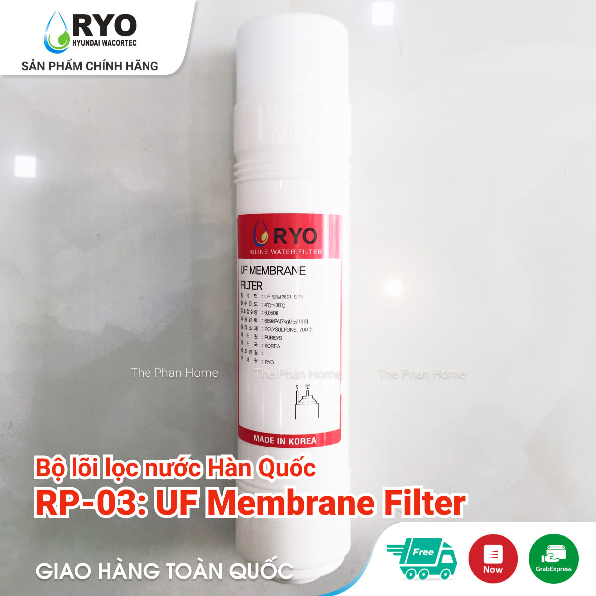 Lõi Lọc Nước RYO Hyundai Wacortec - Lõi UF Membrane Filter - RP03