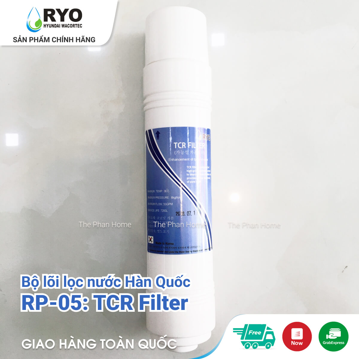 Lõi Lọc Nước RYO RP-05 - TCR Filter - Nhập khẩu Hàn Quốc, dùng cho mọi dòng Máy Lọc Nước UF (như RYO Hyundai, KoriHome, Canzy, CNC, Humero...)