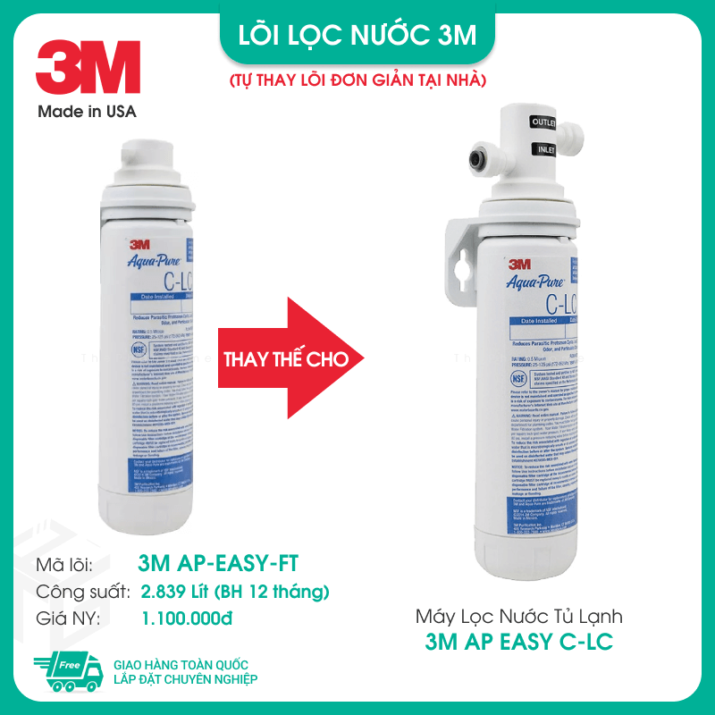 Máy Lọc Nước Mỹ 3M AP EASY C-LC Dành Cho Tủ Lạnh (70020345958)