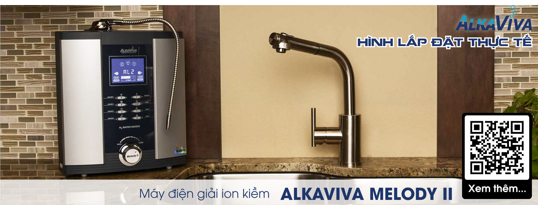 Máy Lọc Nước Điện Giải iON Kiềm Giàu Hydro ALKAVIVA MELODY II - Hàng chính hãng Nhập khẩu - HARLEM PRODUCTION